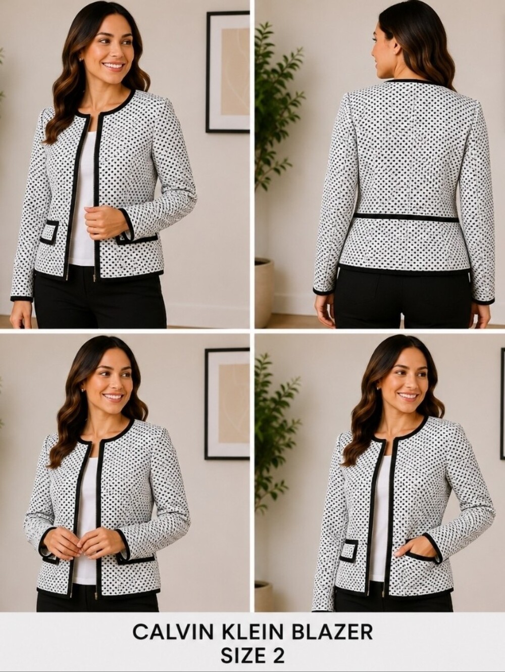 ✨ Calvin Klein Black & White Blazer | Size 2 ✨